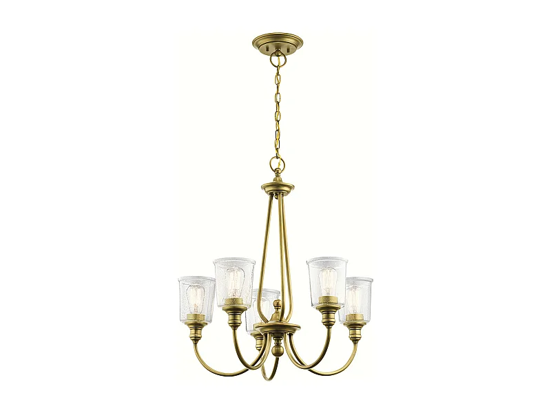 Elstead Waverly 5 licht Kronleuchter, Naturmessing, E27