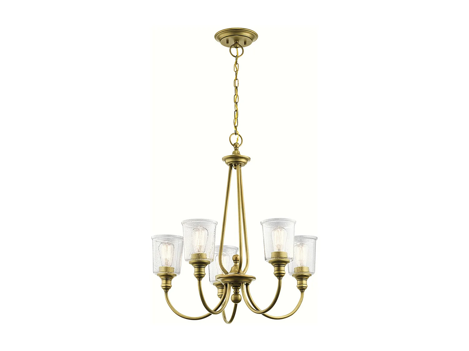 Lampadario a 5 luci Elstead Waverly, ottone naturale, attacco E27