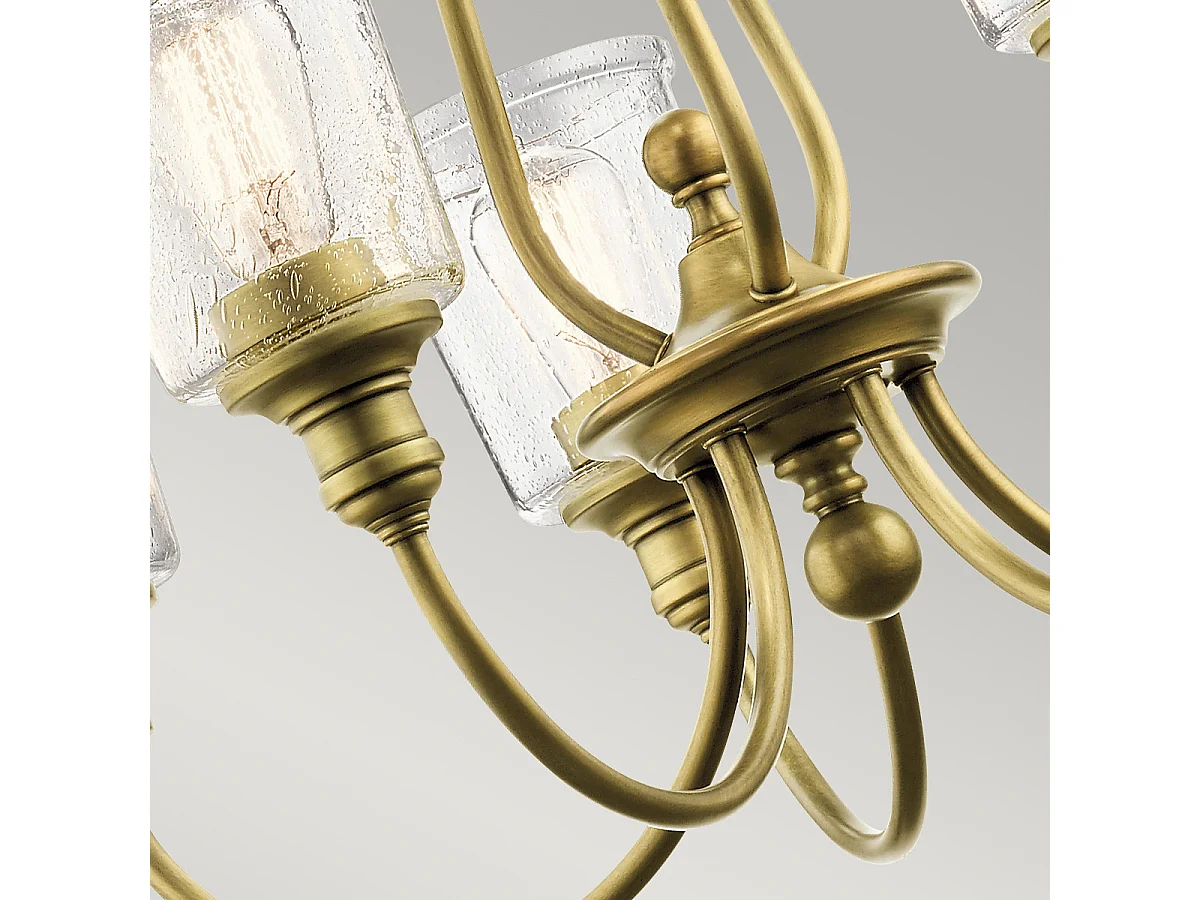 Lampadario a 5 luci Elstead Waverly, ottone naturale, attacco E27