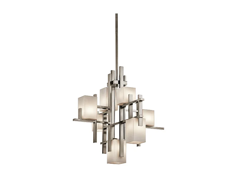 Elstead City lichts - 7 licht Pendel Kronleuchter licht Classic Zinn, G9