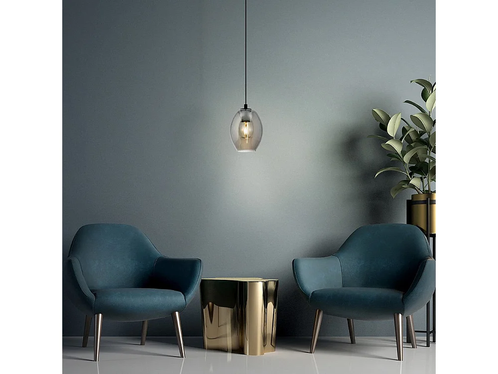 Lampadario Industrial Cadaques 1 Luce Acciaio Nero