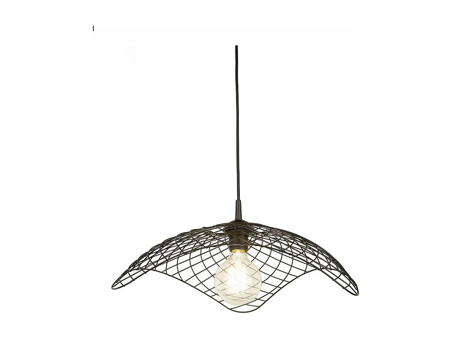 Sospensione Industrial-Nordico Parachute Acciaio Nero 1 Luce E27