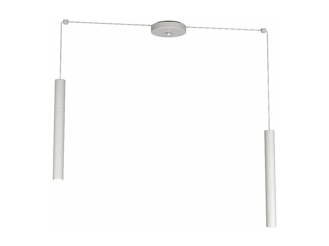 Round Tube Sospensione 2 Luci Grigio Cavo Cm.250 Con Base