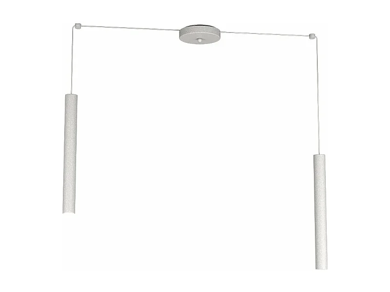 Round Tube Sospensione 2 Luci Grigio Cavo Cm.250 Con Base