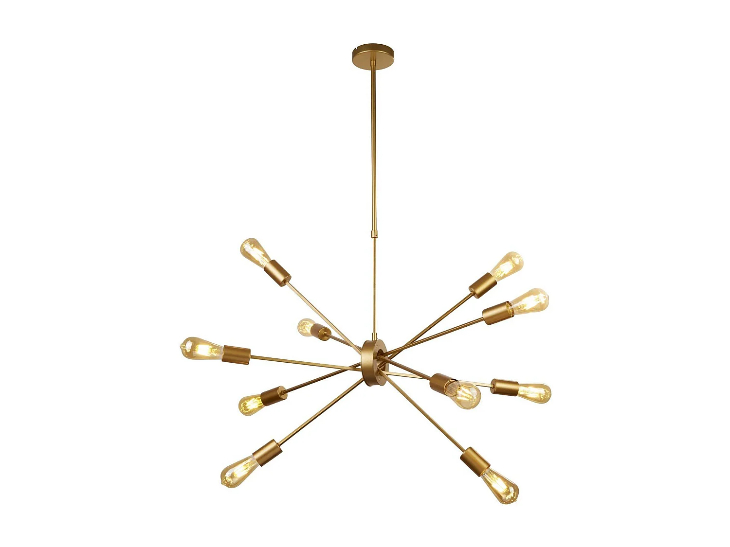 Searchlicht Alpha - 10 leichte mehrarmige Anhänger Matt Gold, E27