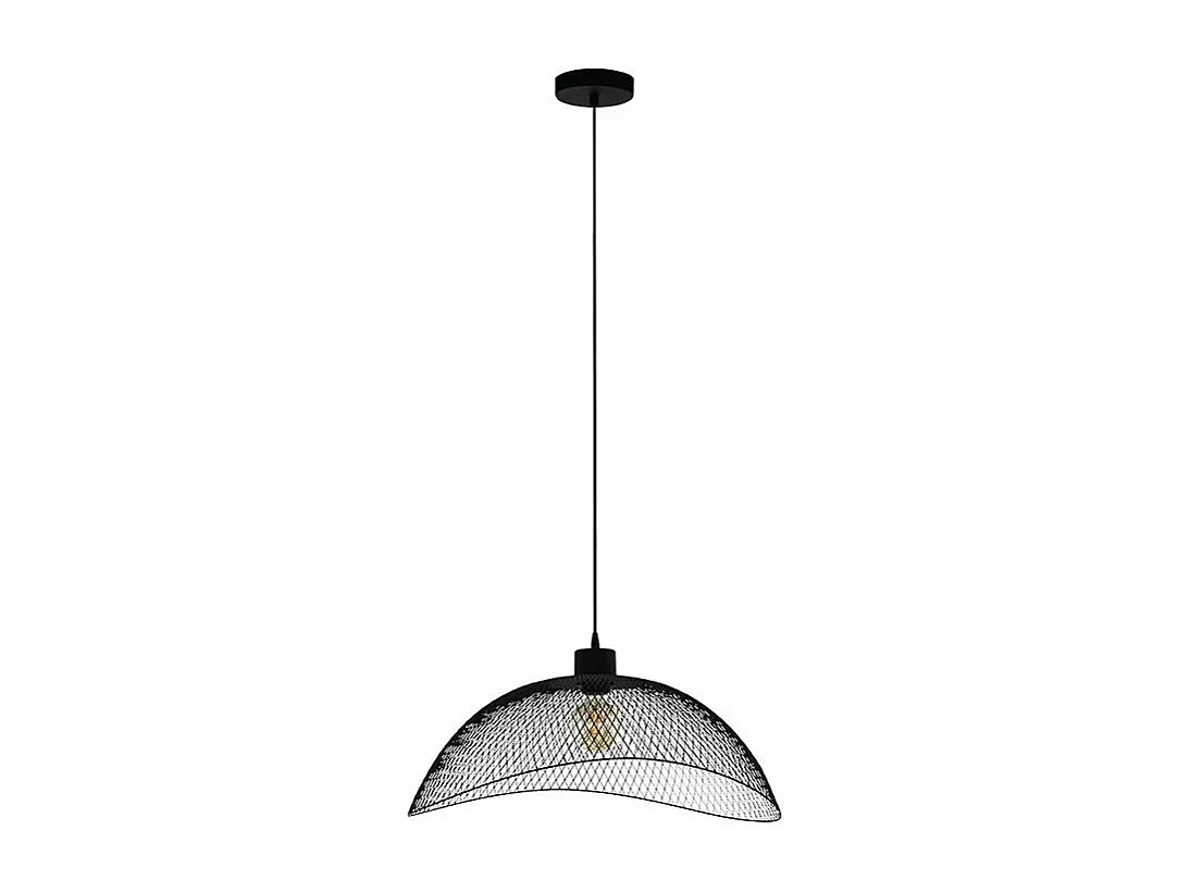 Lampadario Industrial Pompeya 1 Luce Acciaio Nero