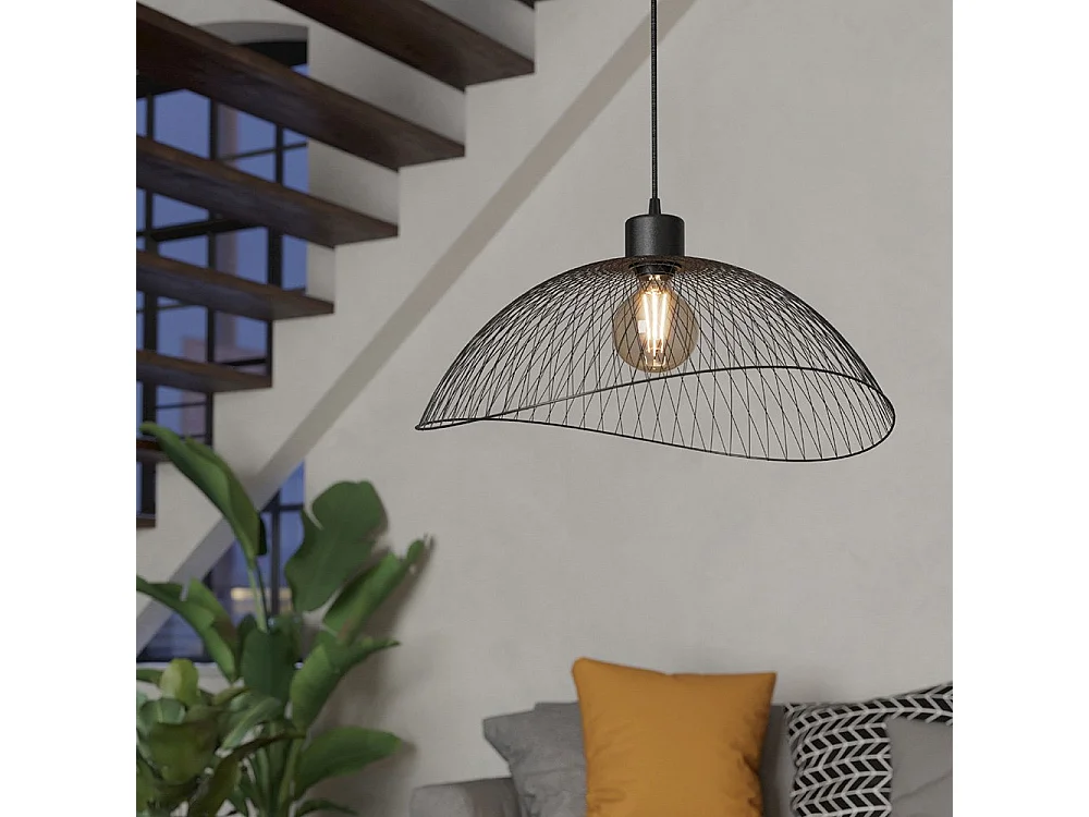 Lampadario Industrial Pompeya 1 Luce Acciaio Nero