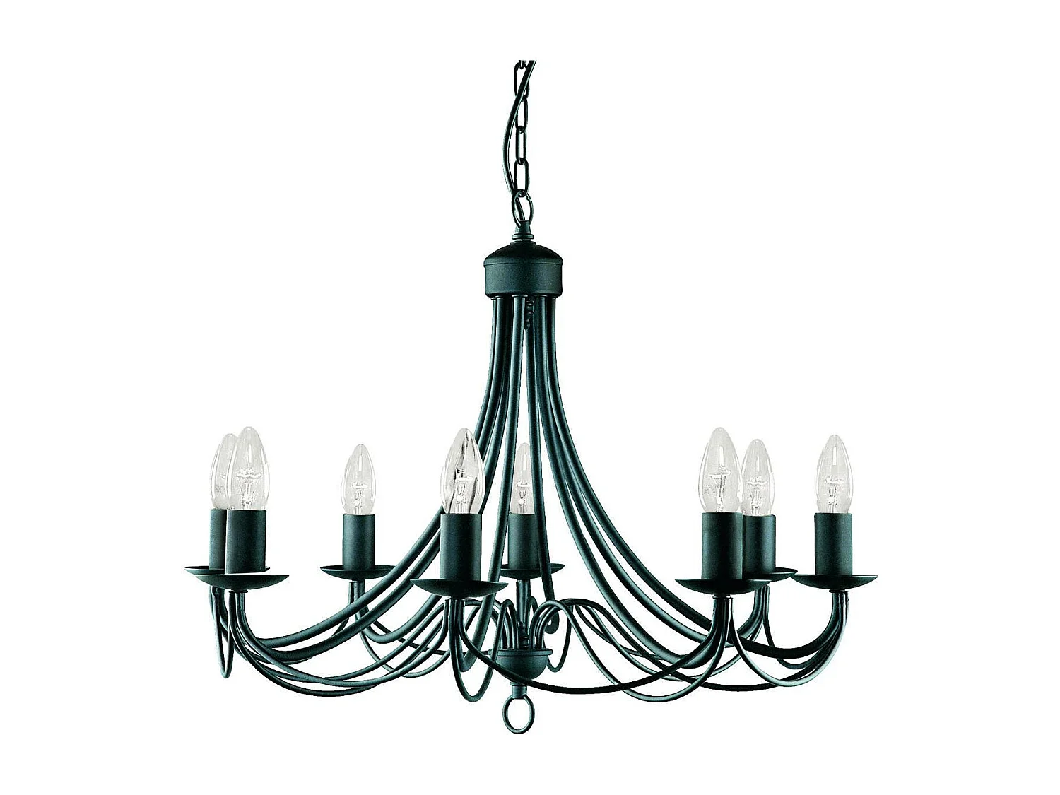 Searchlicht Maypole - 8 licht Kronleuchter Black Finish, E14