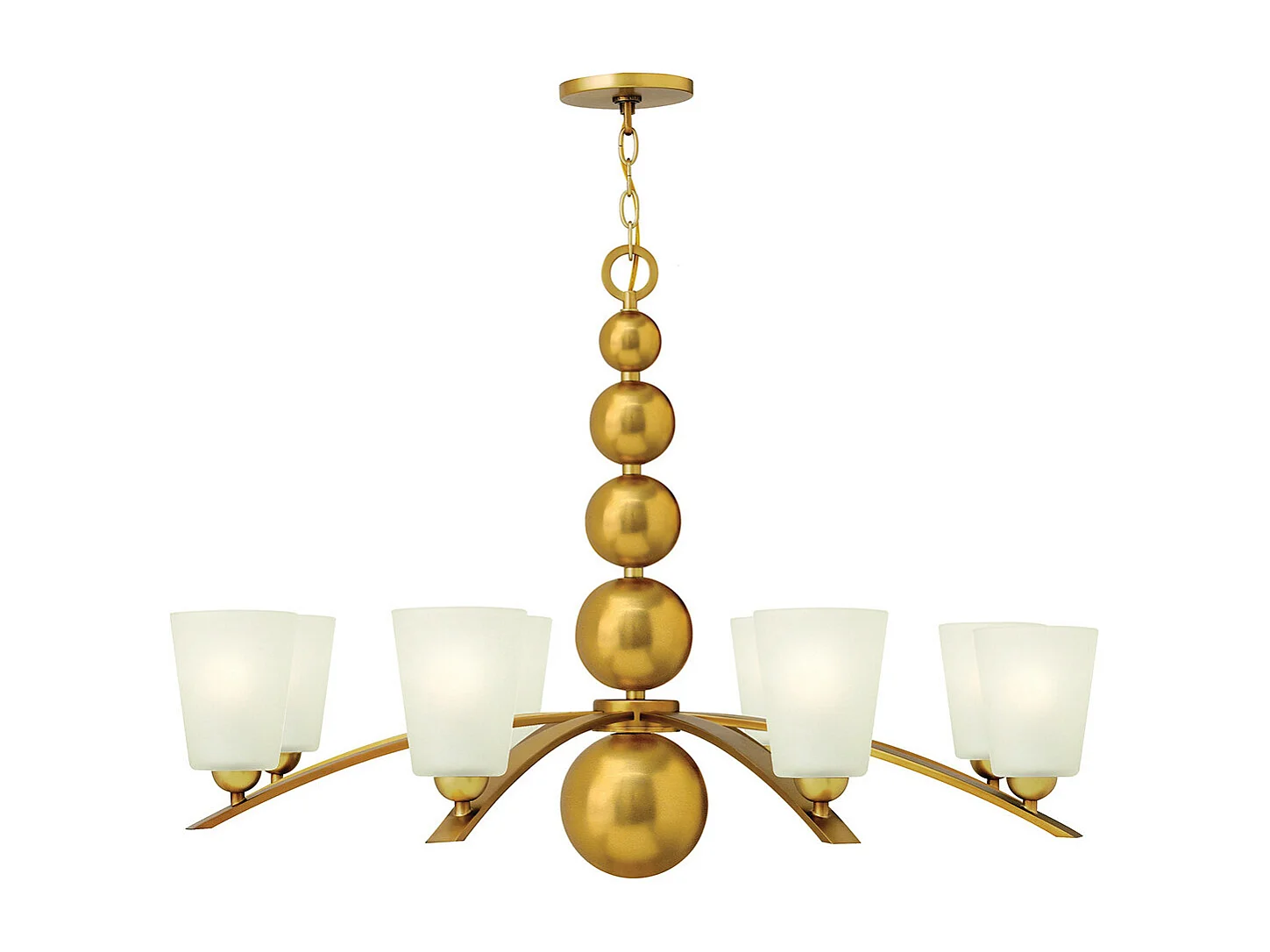 Elstead Zelda - Lampadario a 8 luci multibraccio finitura ottone vintage, attacco E27