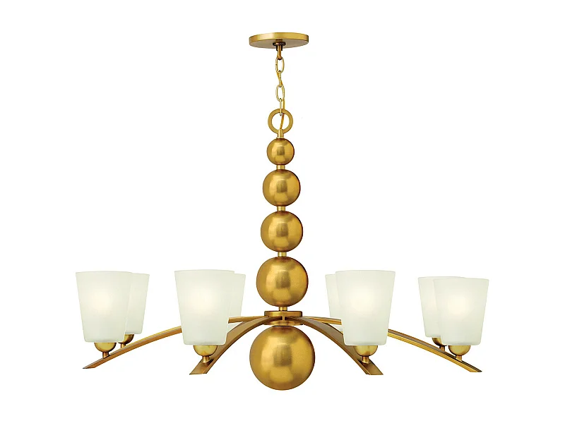 Elstead Zelda 8 ljus multiarm ljuskrona vintage mässingsfinish, E27