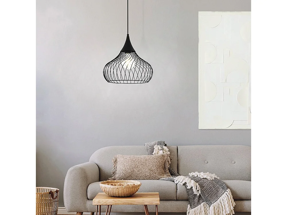 Lampadario Industrial Staverton 1 Luce Acciaio Nero