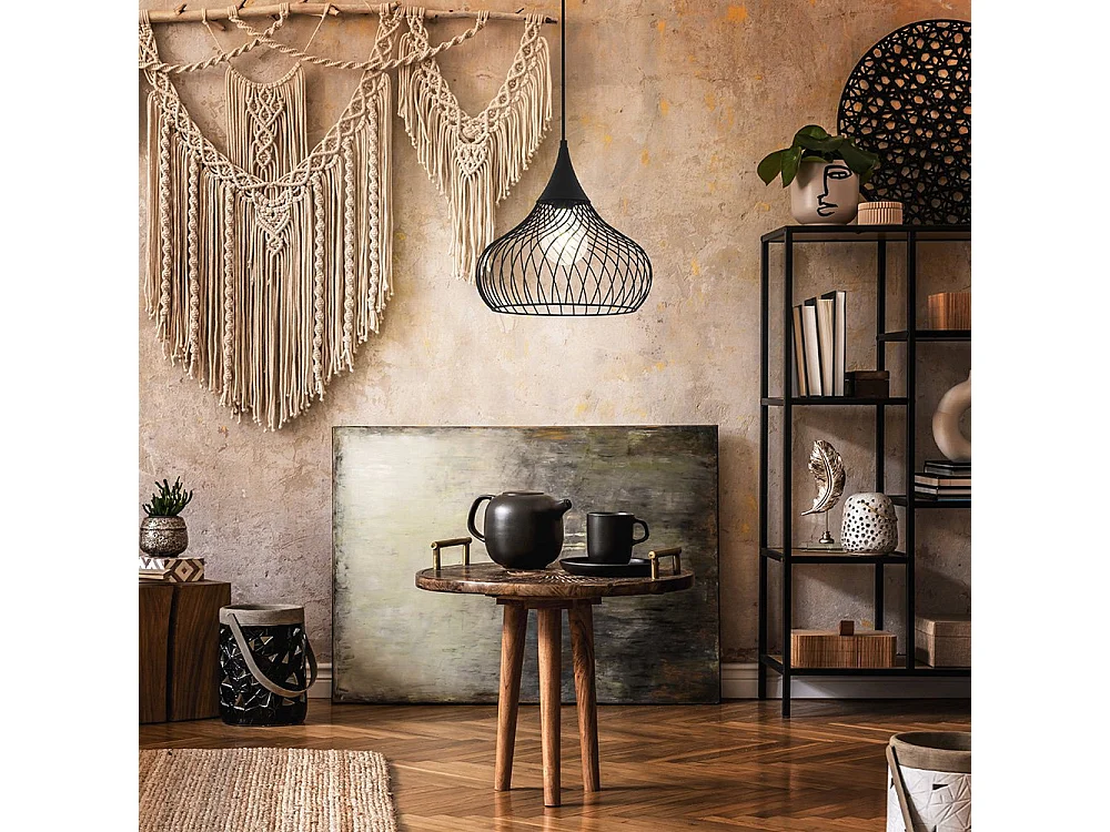 Lampadario Industrial Staverton 1 Luce Acciaio Nero