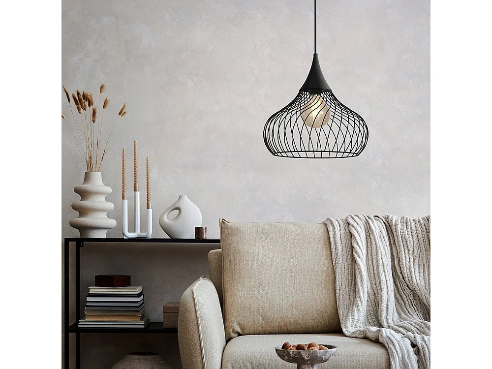 Lampadario Industrial Staverton 1 Luce Acciaio Nero