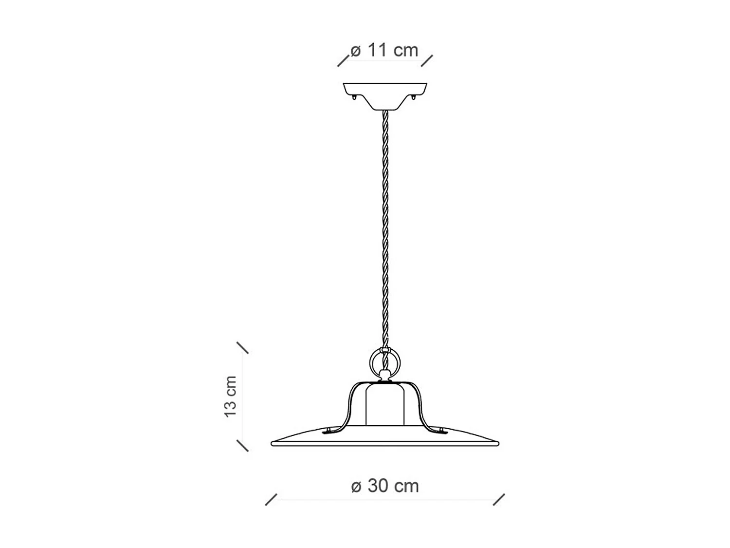 Lampadario Vintage Country Ferro E Ceramica Arancio 1 Luce E27 30Cm