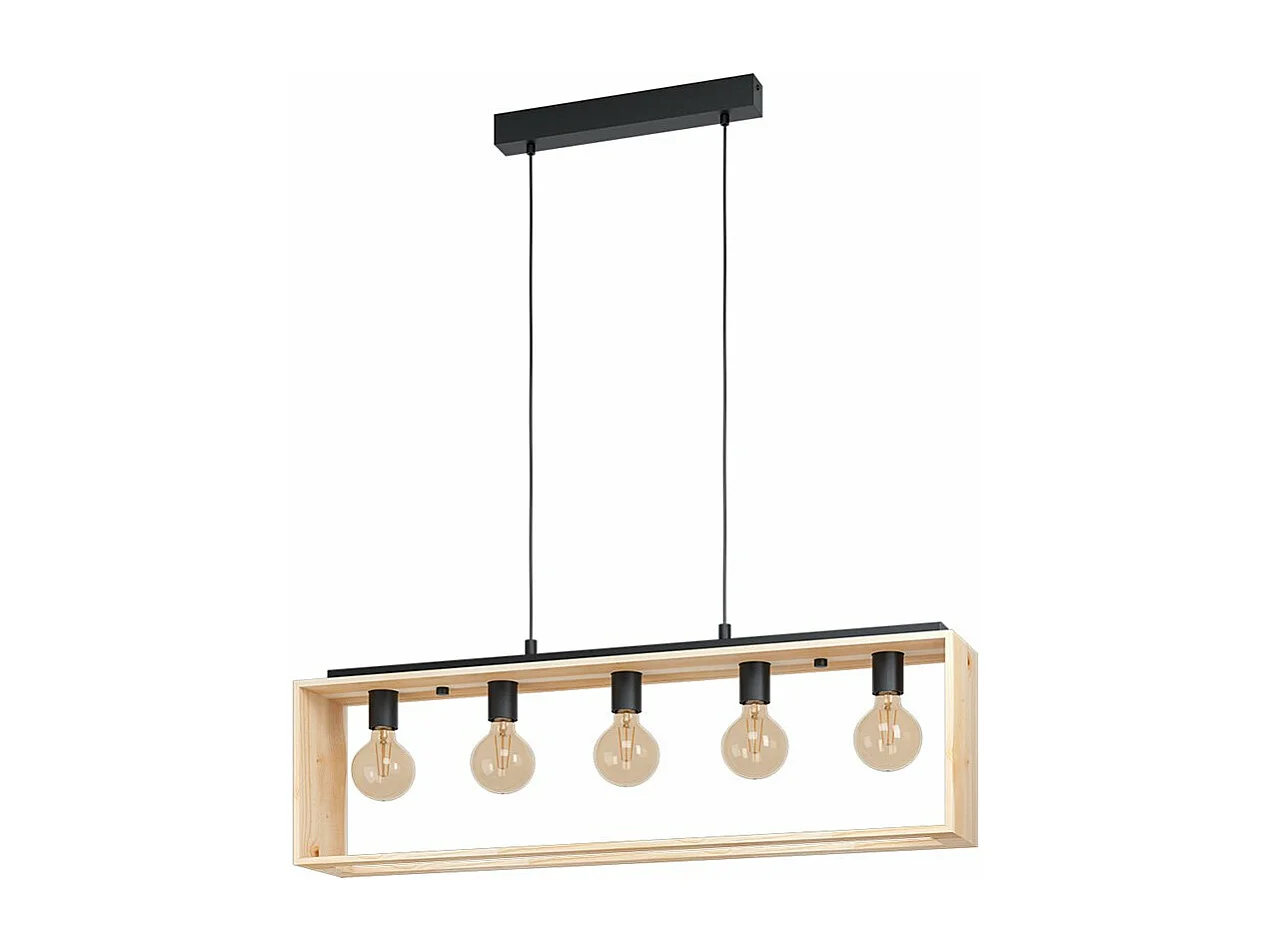 Lampadario Industrial Famborough 5 Luci Metallo Nero