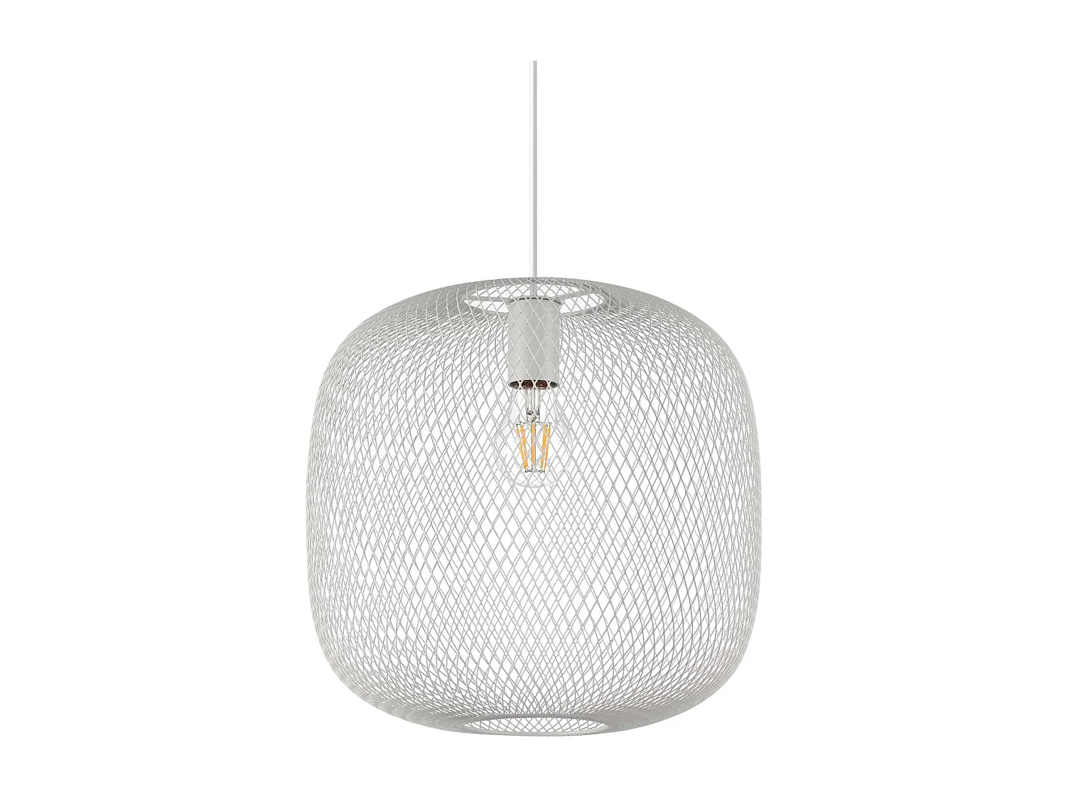 Ideal Lux NET Lámpara de techo colgante con estructura de alambre de 34 cm, color blanco