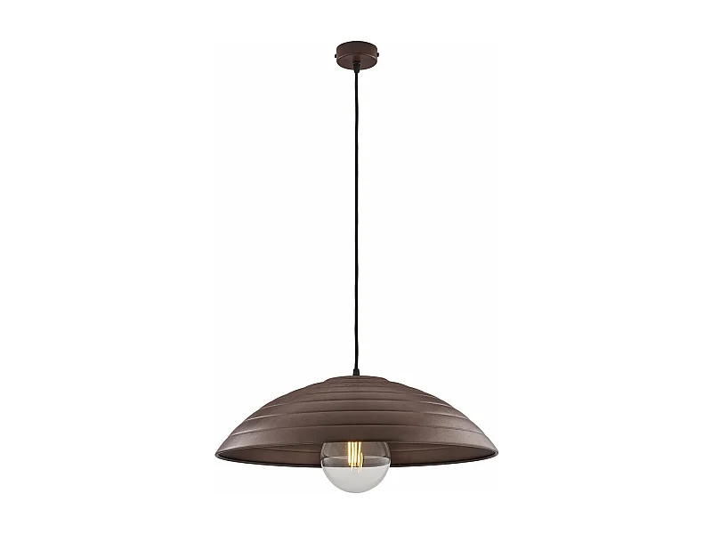 Belight -  Sender – Pendelleuchte Ø50, schwarz, Rosteffektdekor, verstellbares Textilkabel – BL308-1-RG