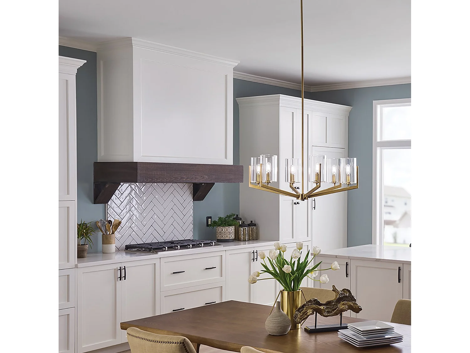 Elstead Kichler Nye Plafonnier suspendu à bras multiples Laiton naturel brossé