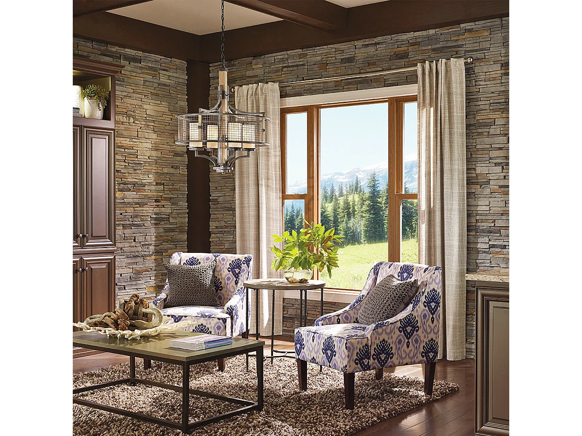 Elstead Ahrendale - Lampadario a sospensione a 3 luci Light Mesh Iron, E27