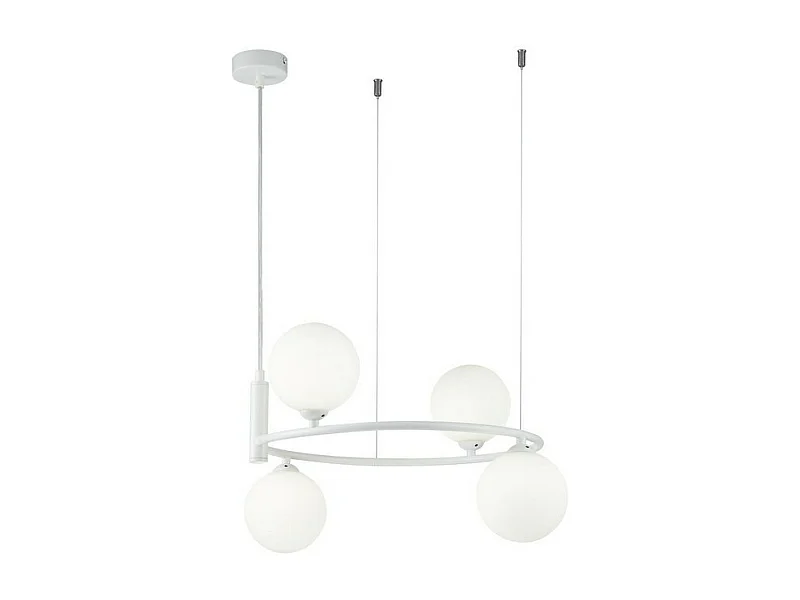 Ring Decken-Pendelleuchte Weiß, 4-flammig, G9