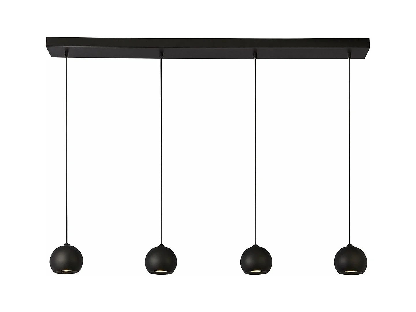 Lampadario Contemporaneo Eindhoven Acciaio Nero 4 Luci Gu10
