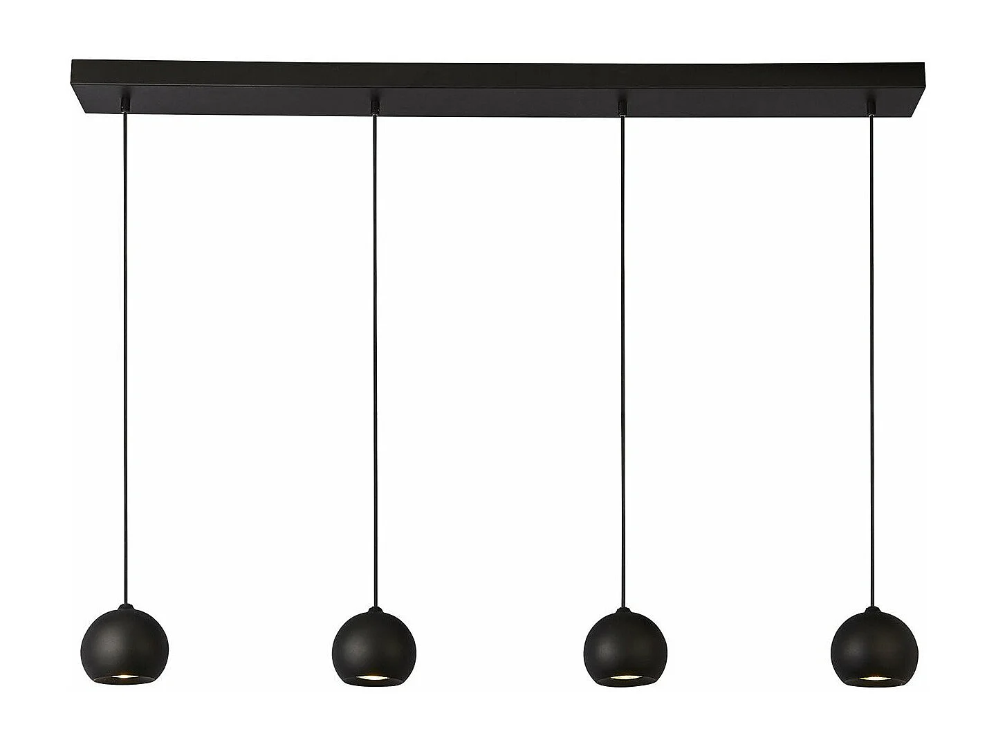 Zeitgenössischer Kronleuchter Eindhoven aus schwarzem Stahl, 4 Lichter, GU10