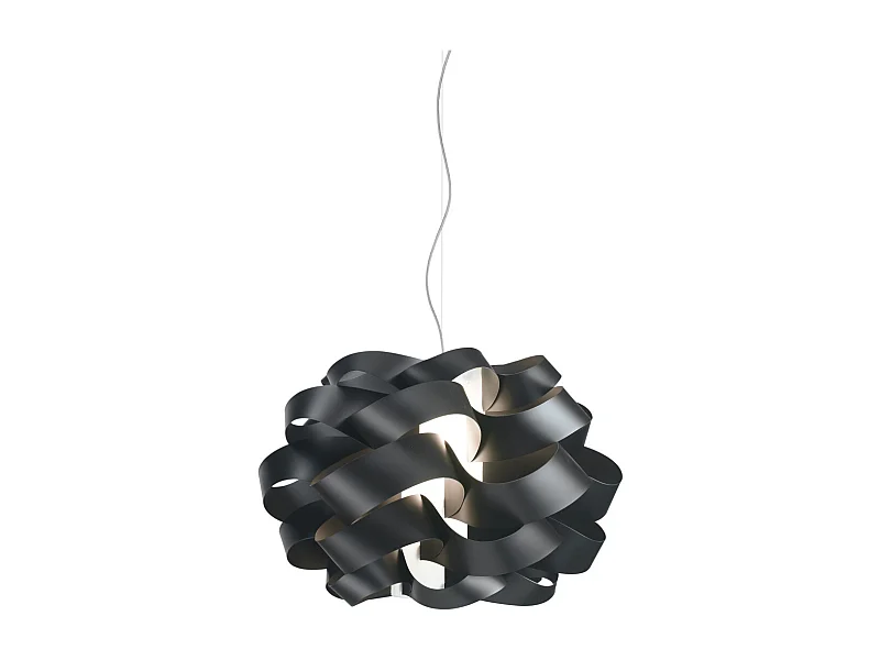 Lampadario Moderno Cloud Polilux ® Nero E Metallo Cromo 2 Luci E27