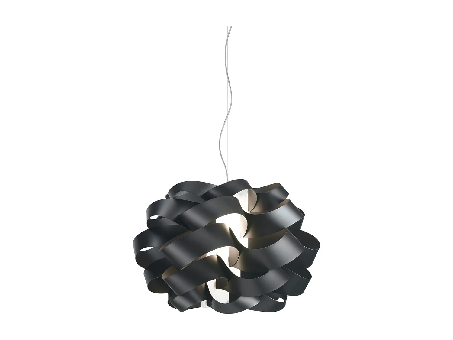 Lampadario Moderno Cloud Polilux ® Nero E Metallo Cromo 2 Luci E27