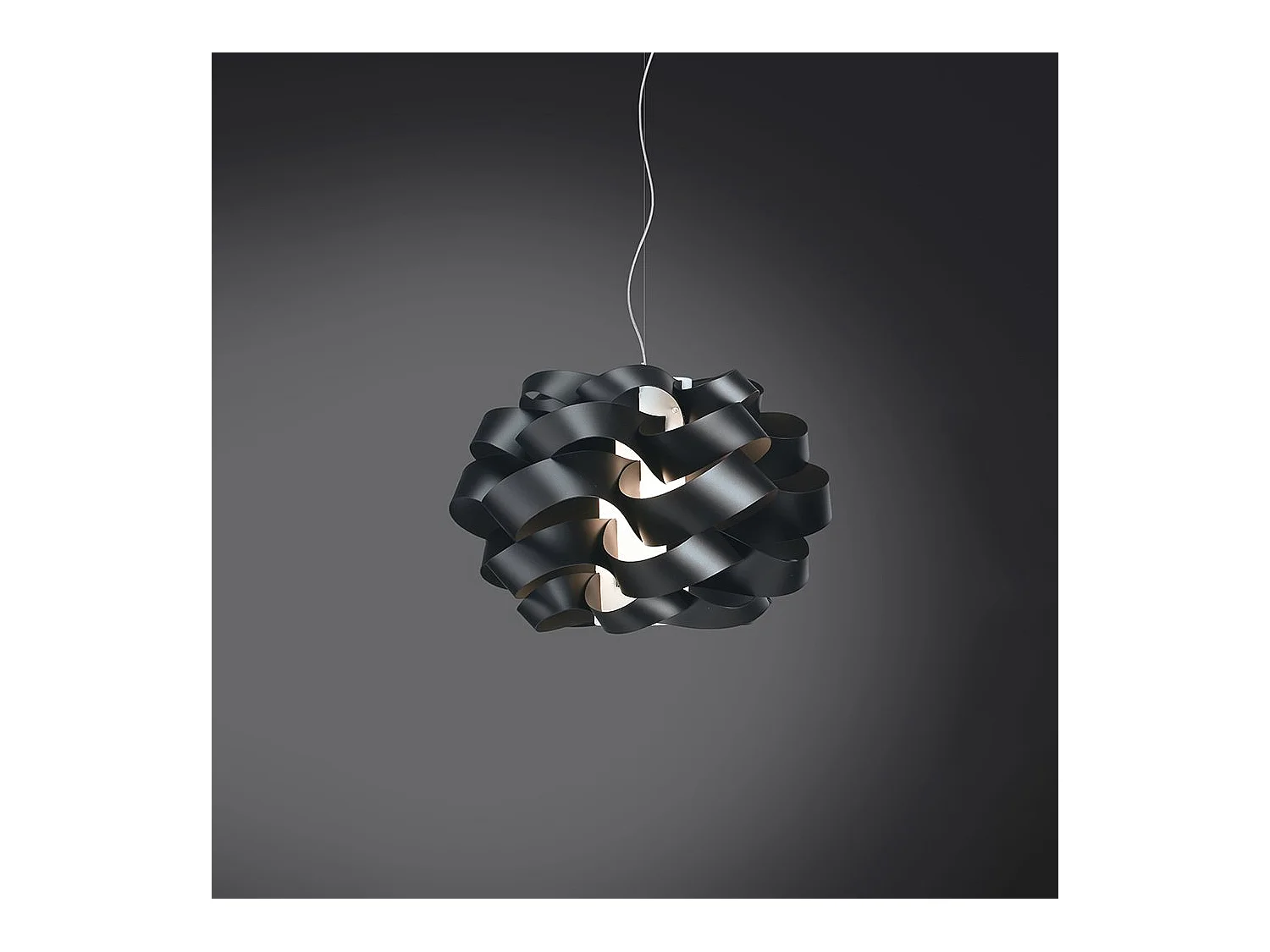 Lampadario Moderno Cloud Polilux ® Nero E Metallo Cromo 2 Luci E27