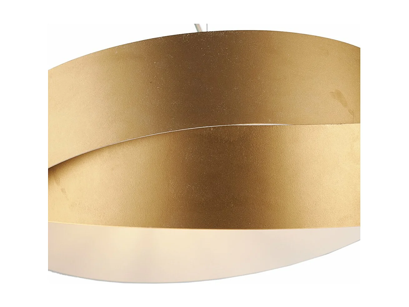 Astro - Suspensão em ferro lacado branco com deco ouro antigo e cabo de aço ajustável 2 luzes 122 - Ø46 - BL207-2-BOR