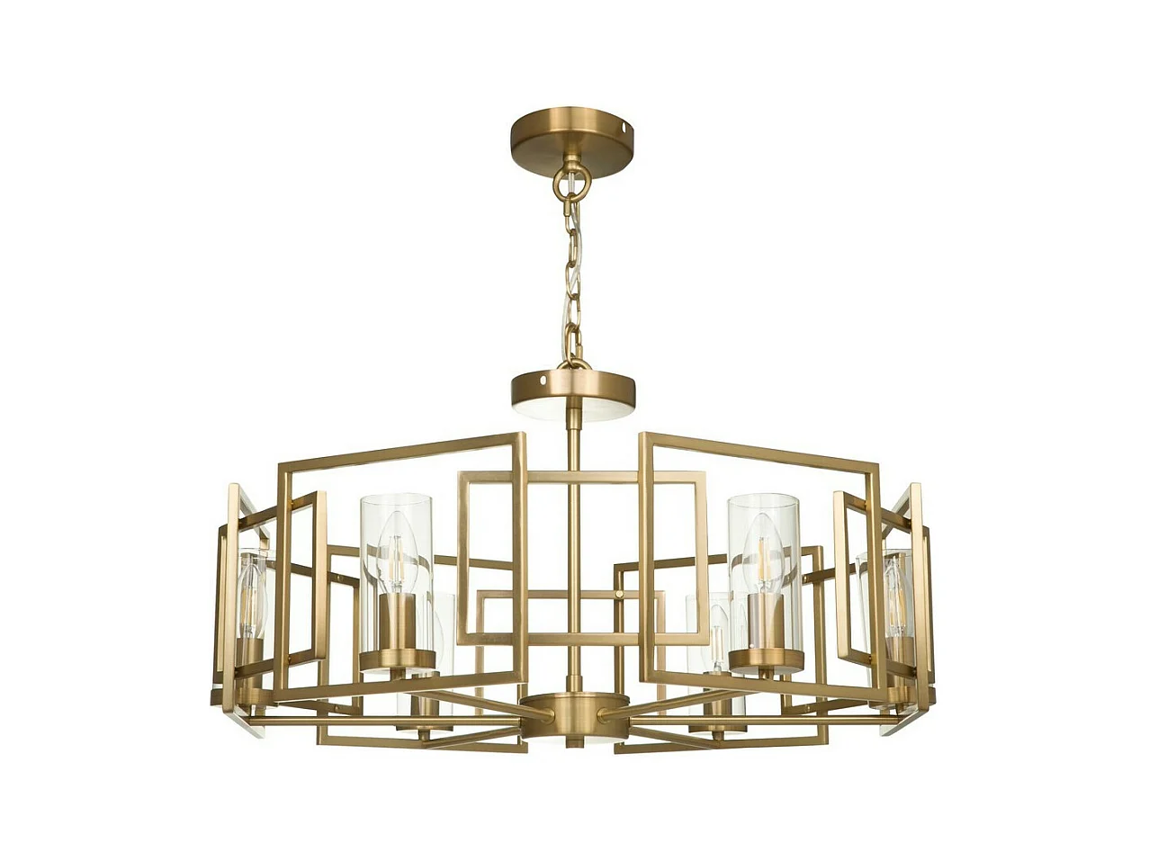 Bowi Plafonnier cylindrique doré, 6 lumières, E14