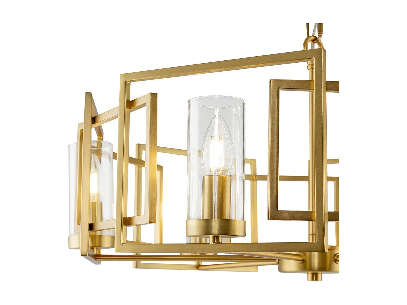 Bowi Lampada a Sospensione Cilindrica da Soffitto Oro, 6 Luci, E14