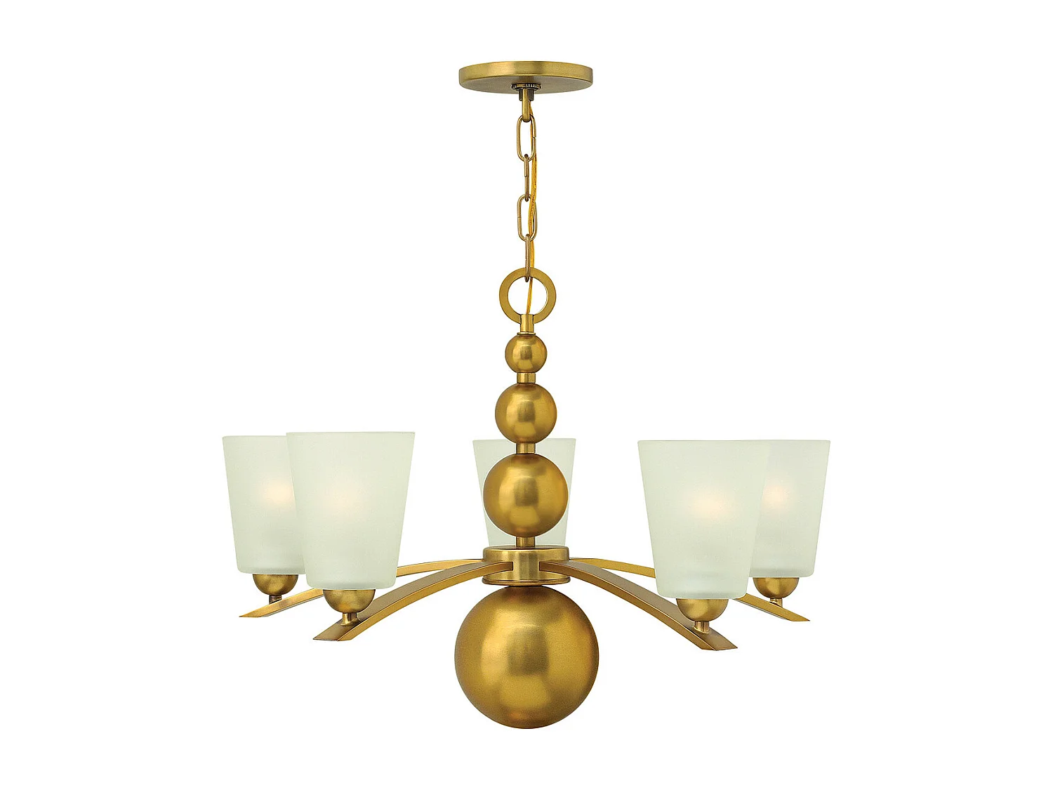 Elstead Zelda - 5 leichte mehrarmige Kronleuchter Vintage Messing Finish, E27