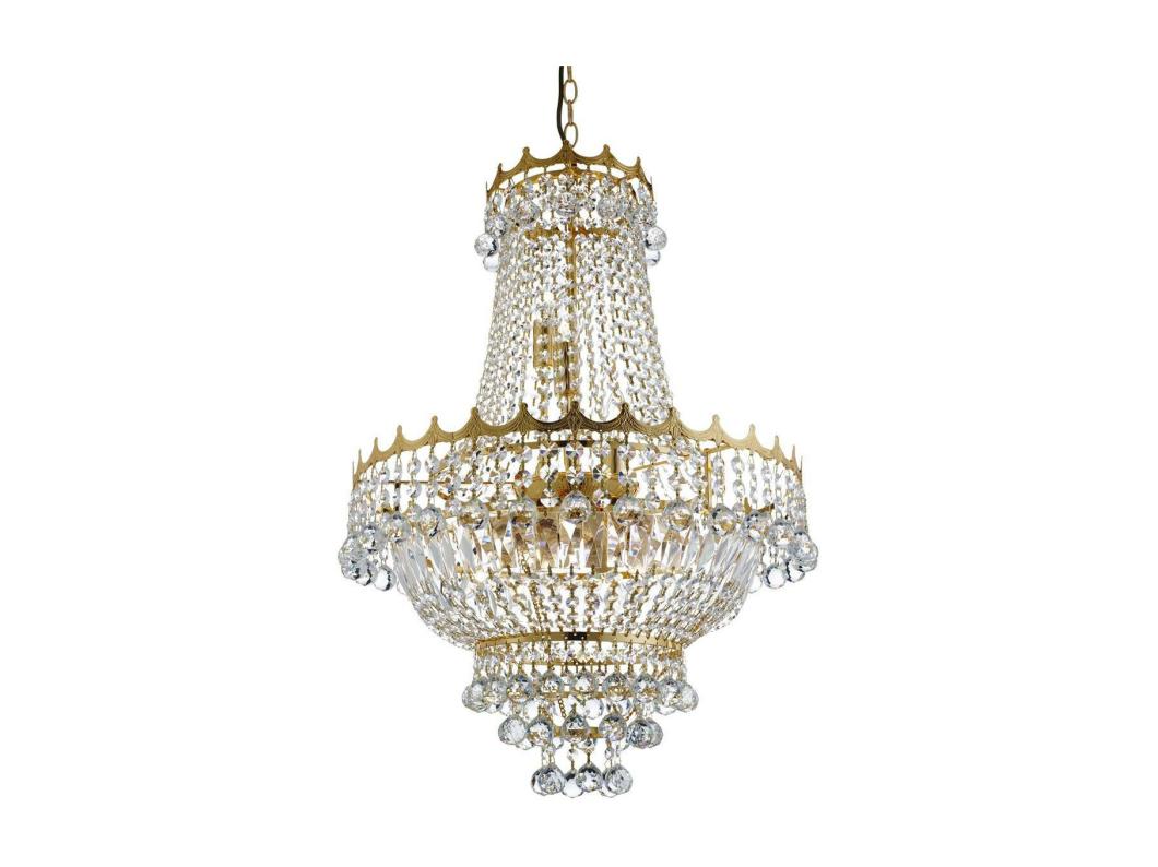 Searchlicht Versailles - 9 licht Crystal Kronleuchter Gold Finish, E14