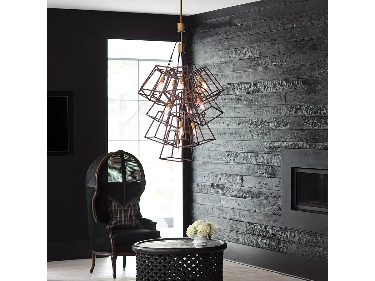 Elstead Fulton - Lampadario a sospensione con 13 luci a grappolo grande, bronzo