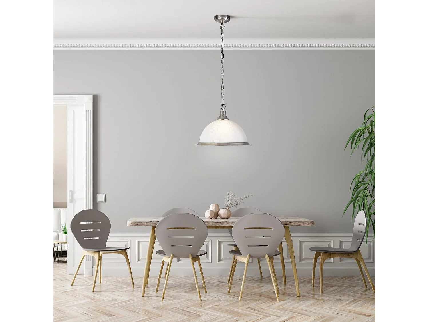 Searchlight American Diner 1 ljuskupol takhnge satngsilver, syrligt glas, E27