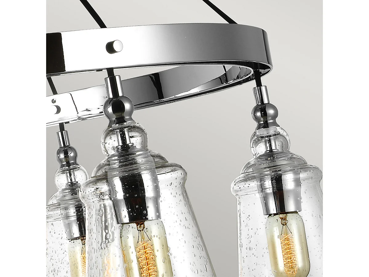 Loras Lampadario Feiss 6 Luci Cromo