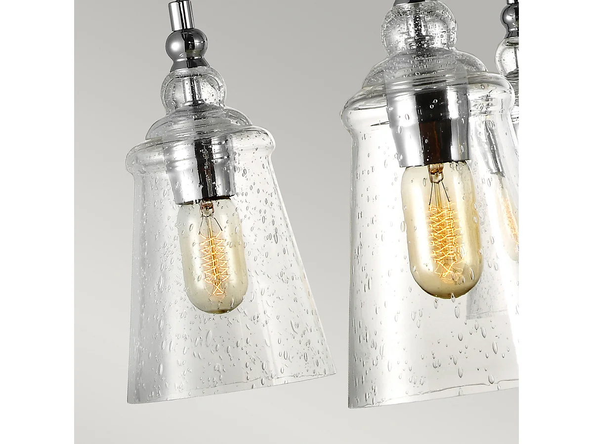 Lampadario Industrial Nordico Loras Acciaio Vetro 6 Luci E27