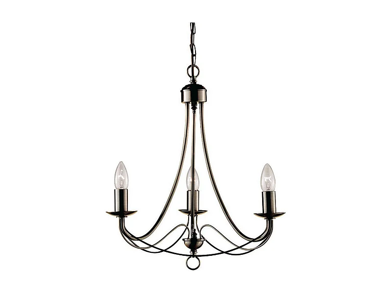 Searchlicht Maypole - 3 leichte mehrarmige Deckenanhänger aus antikem Messing, E14