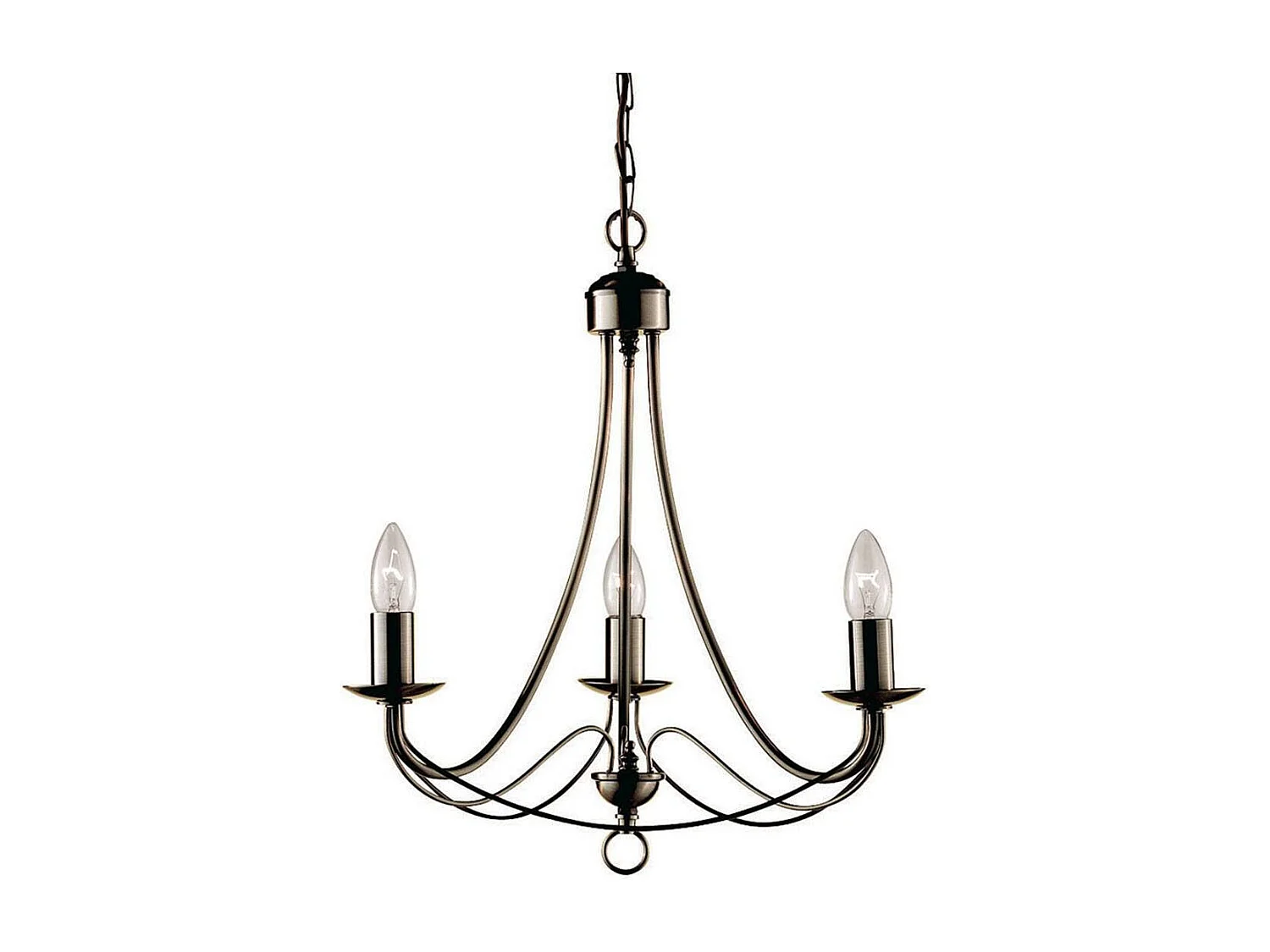 Searchlight Maypole - Lampada a sospensione a 3 bracci multibraccio in ottone antico, E14