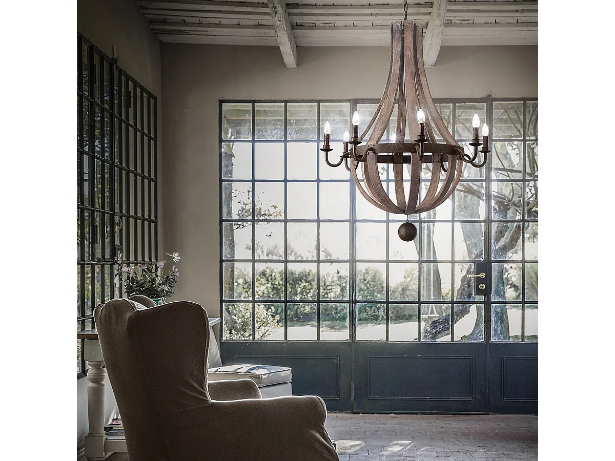 Ideal Lux Millennium - 8 Lichtdeckenanhänger Braun, E14