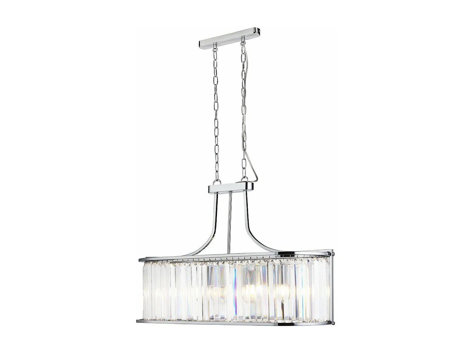 Lampadario Contemporaneo Victoria Acciaio Cromo Vetro 5 Luci E27