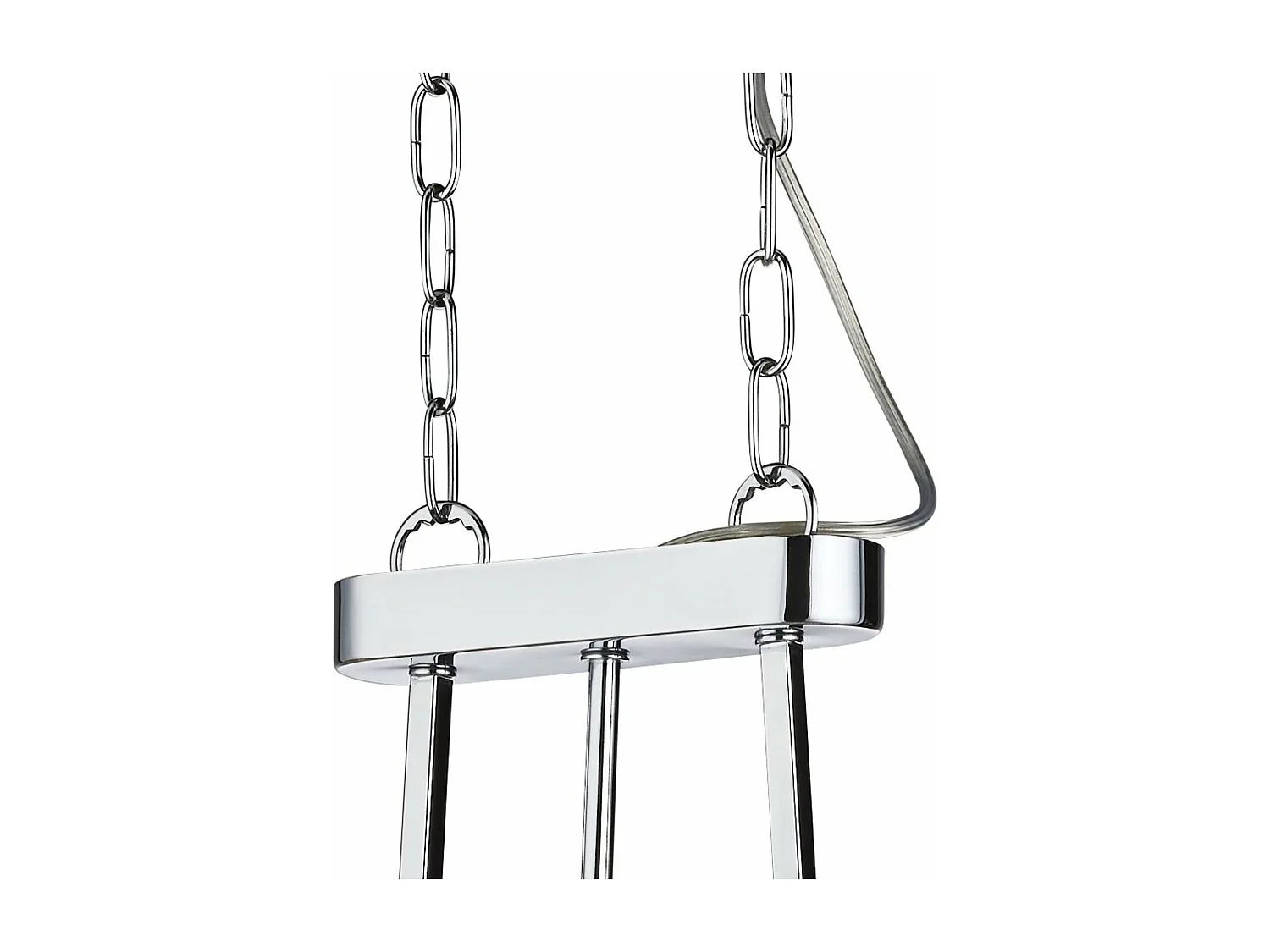 Lampadario Contemporaneo Victoria Acciaio Cromo Vetro 5 Luci E27