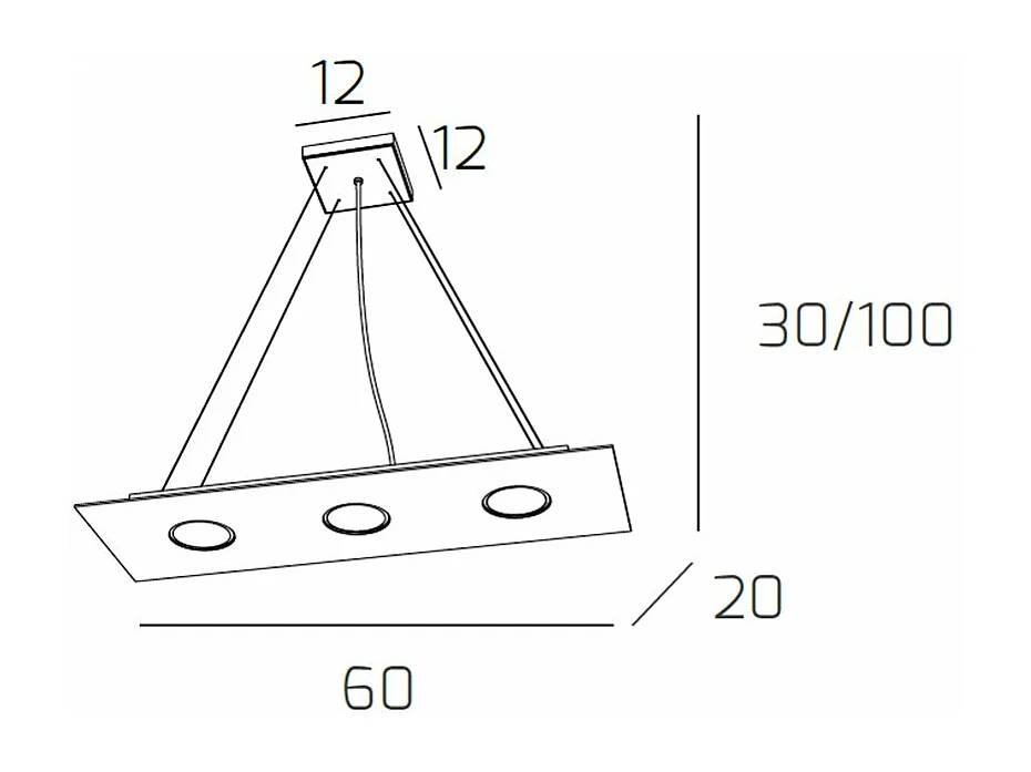 Area Sospensione 3 Luci Sabbia