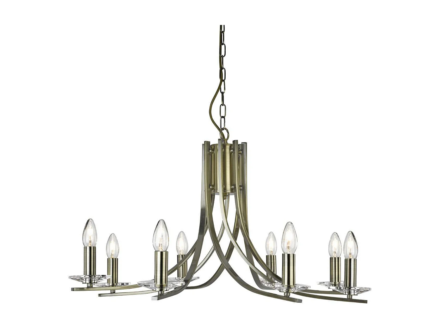 Searchlight Ascona Lustre à 8 ampoules au fini laiton antique, E14