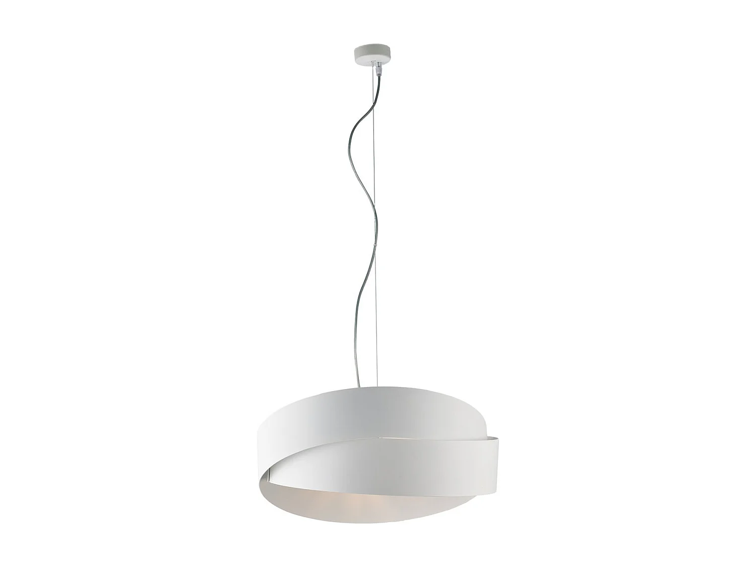 Astro Suspension en fer laqué blanc avec câble acier orientable 2 lumières 122 d.46 BL207-2-BCO