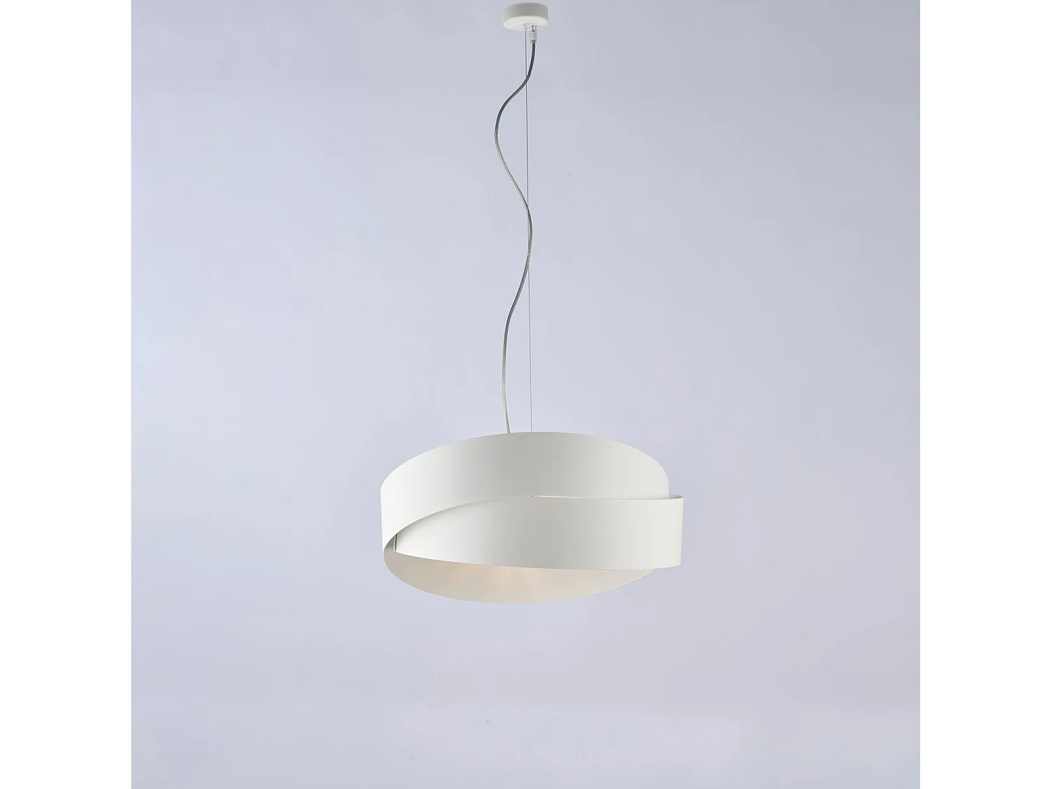 Astro Suspension en fer laqué blanc avec câble acier orientable 2 lumières 122 d.46 BL207-2-BCO