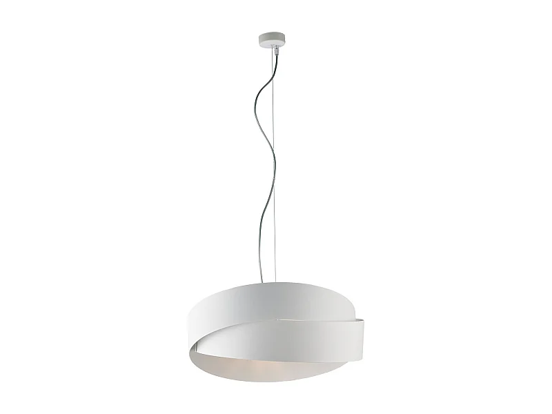 Astro Suspension en fer laqué blanc avec câble acier orientable 2 lumières 122 d.46 BL207-2-BCO