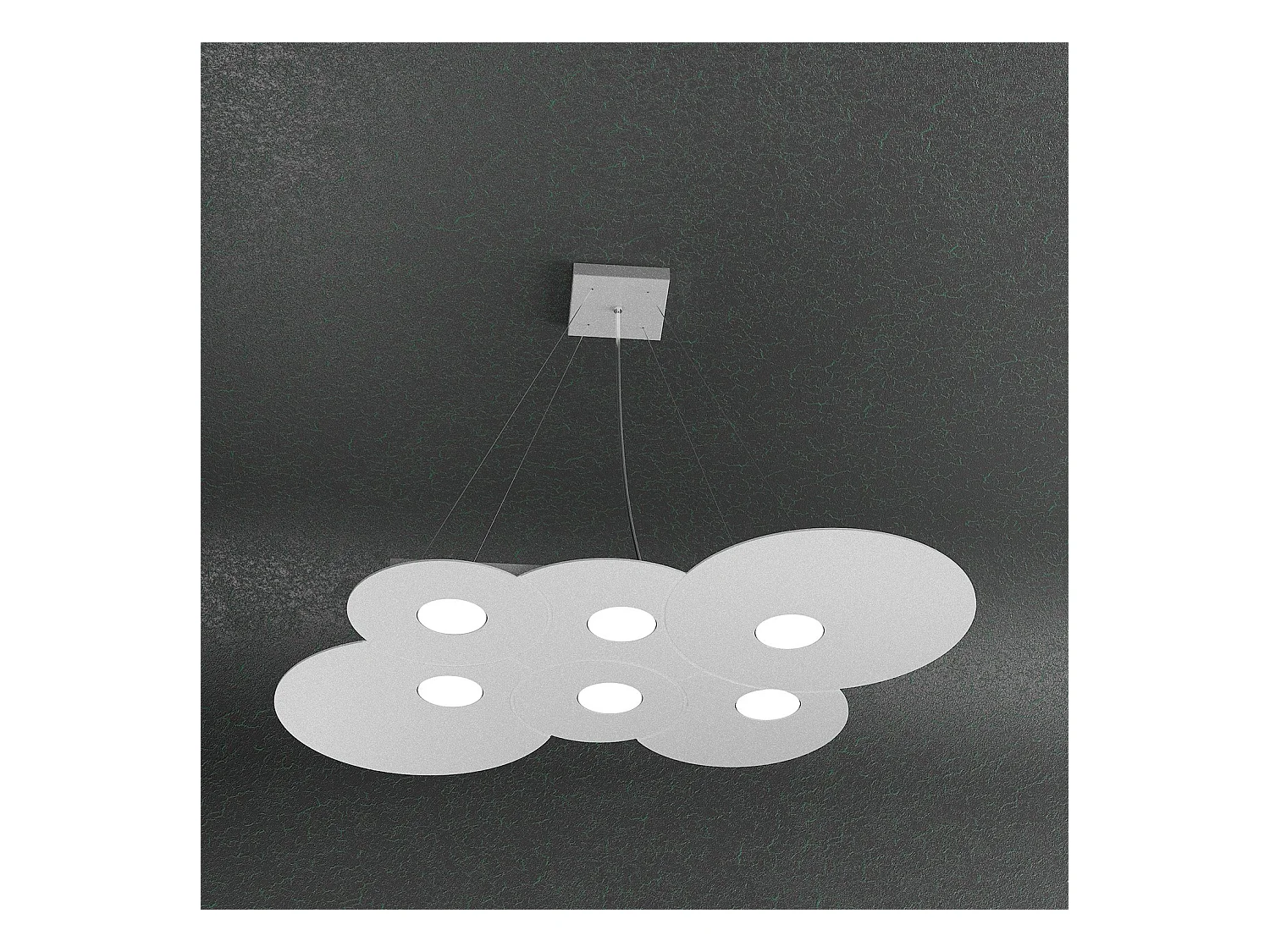 Sospensione Moderna Cloud Metallo Grigio 6 Luci Gx53