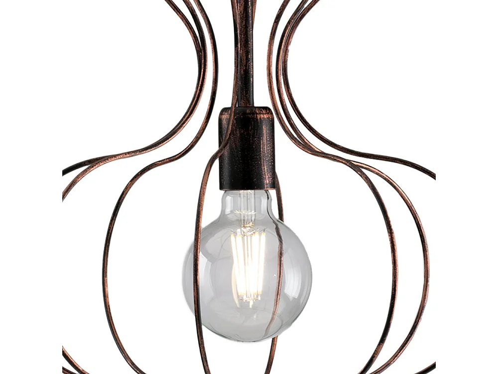 Sospensione Industrial Titty 1 Luce Ferro Laccato Nero E Rame